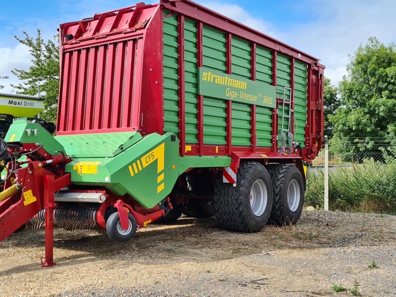 Strautmann Forage Wagon in yard, unhitched