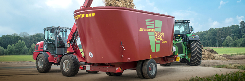 Strautmann diet feeder being loaded with forage