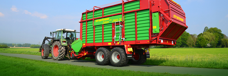 Close-up image of Strautmann Zelon forage wagon